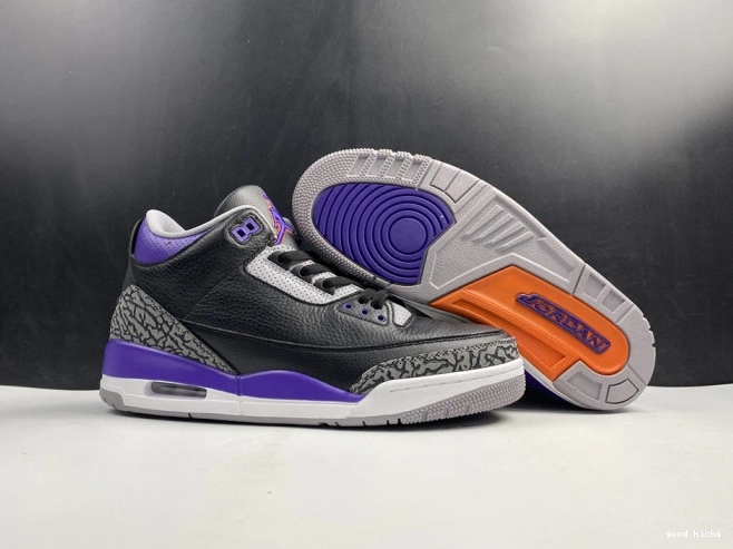 Rep Air Jordan 3 Court 050 Purple Retro CT8532 Black 0720